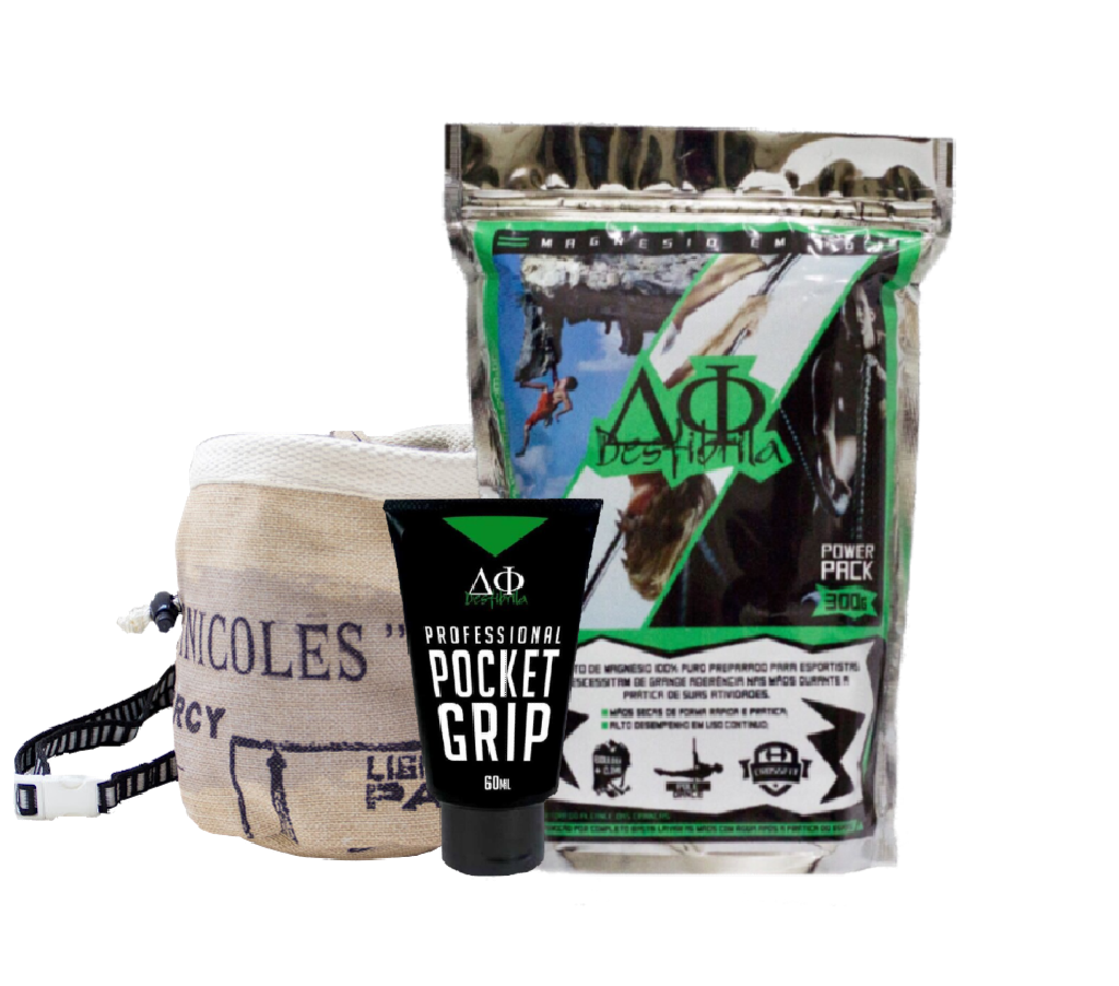 Magnésio em pó 300g + Porta Magnésio + Professional Pocket Grip